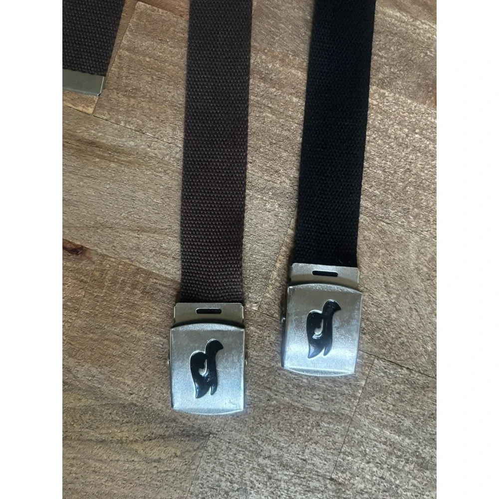 Tony Hawk Metal Belt Buckle Canvas Webbing Belt Black And Brown Bundle Sz XL
